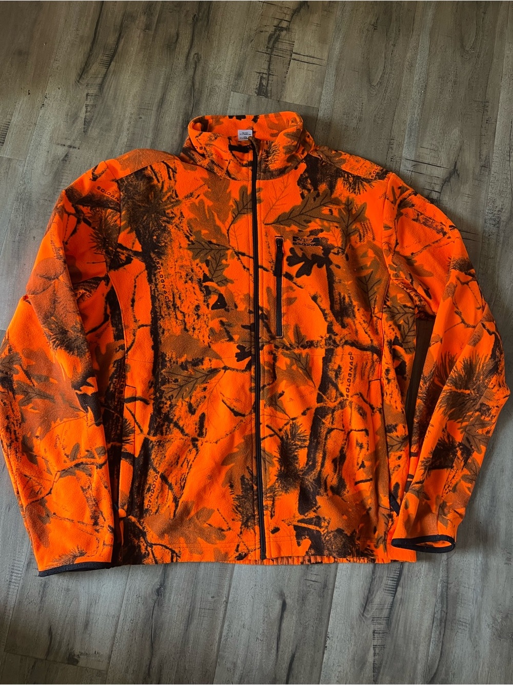 Vintage Orange Camouflage Fleece Jacket